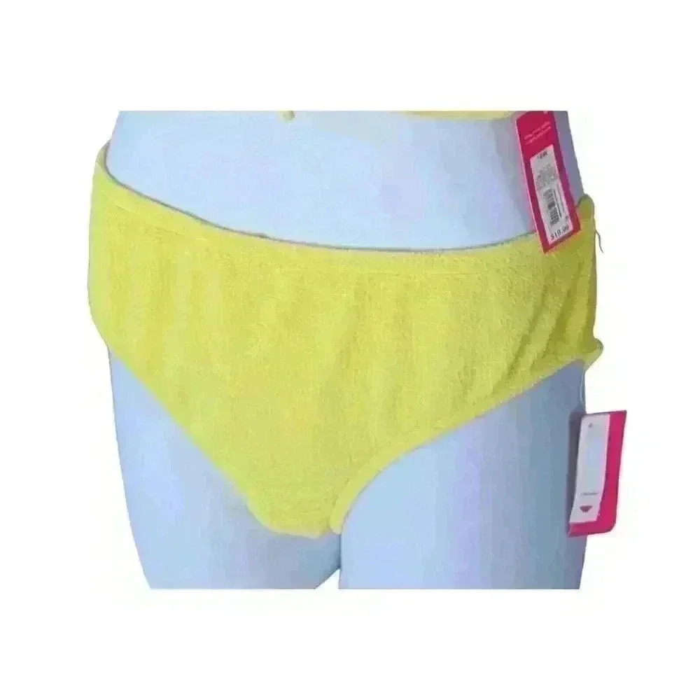 Xhilaration Womens Plus Bikini Bottoms Size 20W/22W Yellow Textured NWT